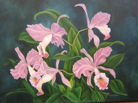 Orquidea 3 Oil Canvas Floral Painting