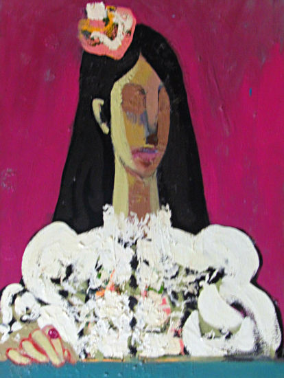 La dama del anillo Oil Canvas Portrait