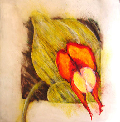 Orquídea 6 Ink Paper Floral Painting