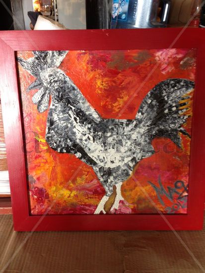 Gallo feliz Oil Canvas Animals