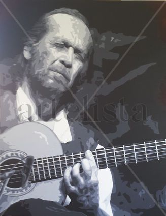 homenaje Paco de Lucia Acrylic Panel Portrait