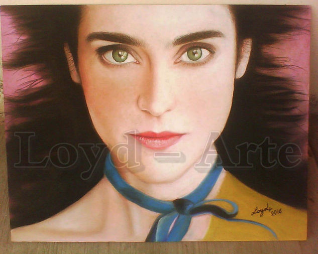 Jennifer Connelly Pastel Panel Portrait