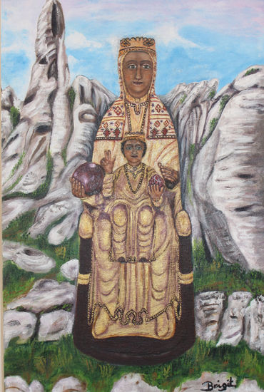 La virgen de montserrat Acrylic Canvas Figure Painting