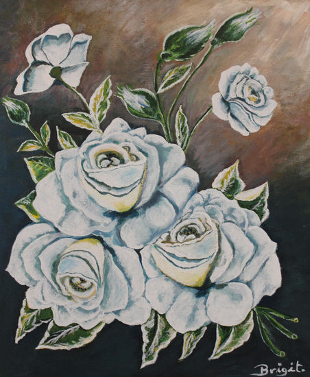 Rosas Azules Acrylic Canvas Floral Painting