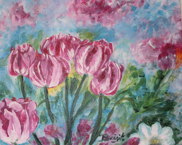 Tulipanes Acrylic Canvas Floral Painting