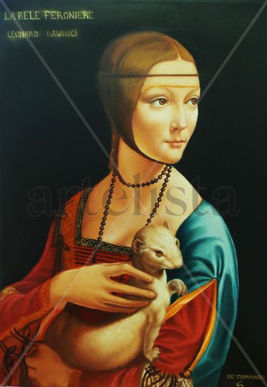 La dama con l'ermellino Óleo Lienzo Retrato