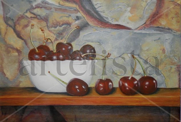 cerezas Oil Canvas Still Life Paintings