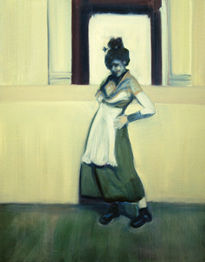 Girl in a white apron