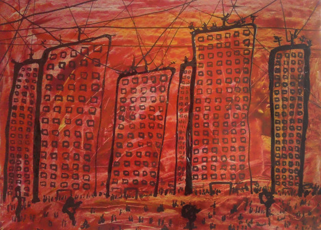 Buenos Aires temprano Mixed media Paper Landscaping