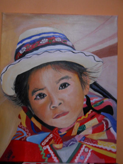 NIÑA NORTEÑA Oil Canvas Portrait