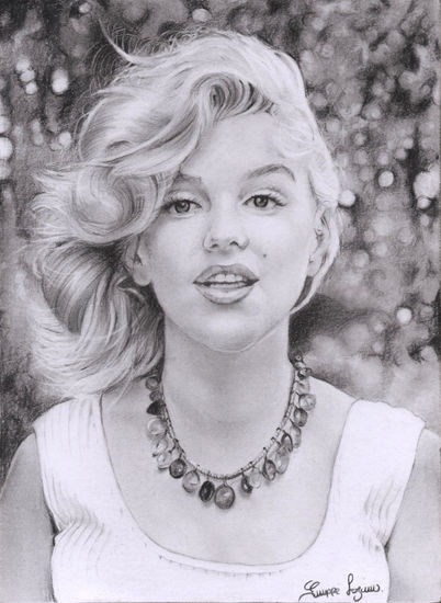 Retrato a lapiz Marilyn Monroe Pencil