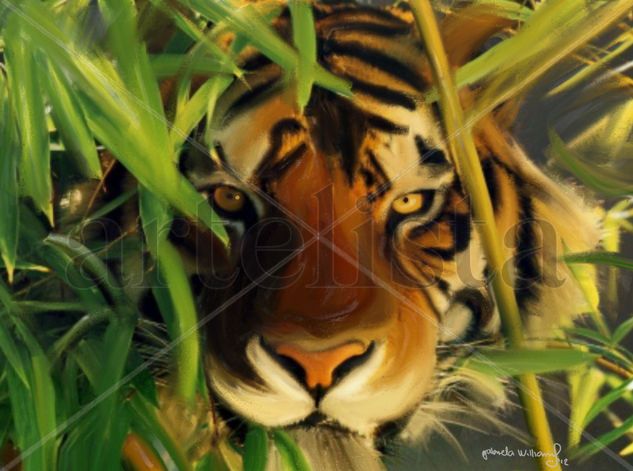 Bengali Tiger Acrílico Otros Animales