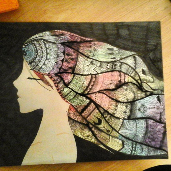 Zentangle hair girl Others