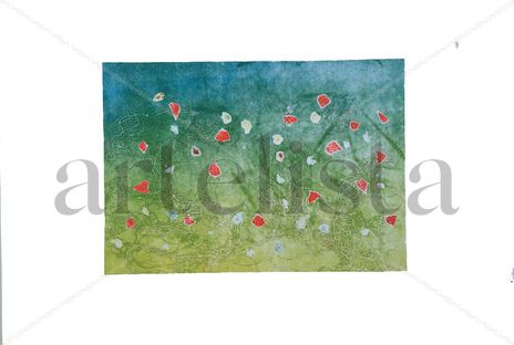 Paisaje con flores