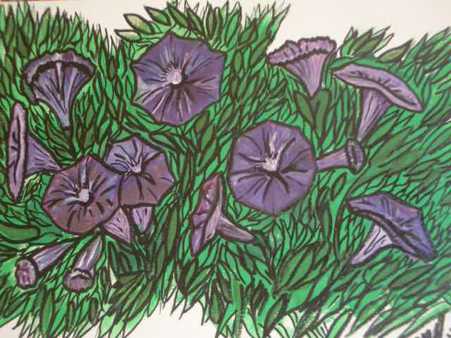 VIOLETAS Acrylic Paper Floral Painting