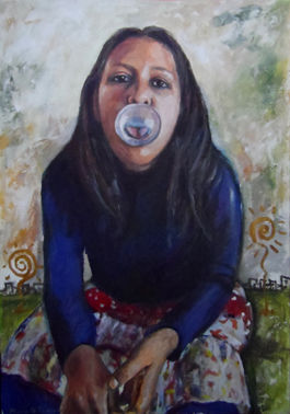 "Chicle" Acrílico Lienzo Retrato