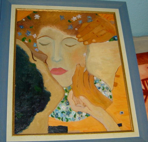 el beso Oil Canvas Figure Painting