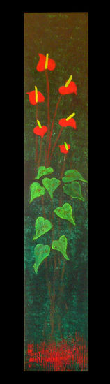 Anturios en flor Acrílico Tabla Floral