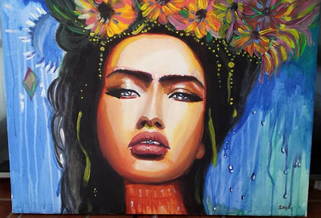 Flowers Acrylic Canvas Portrait