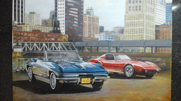 Two corvettes Acrílico Papel Paisaje