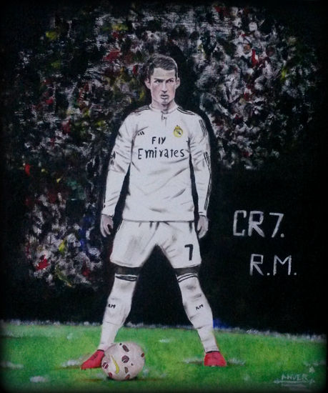 cr7 tiro libre. Oil Canvas Sports