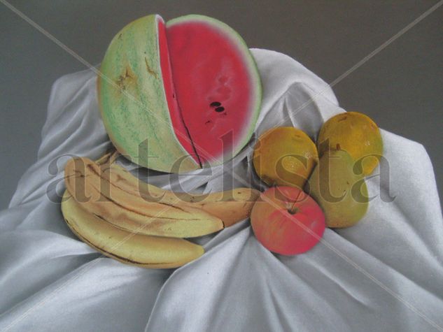 Bodegón de Frutas Pastel Paper Still Life Paintings