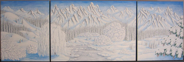 Invierno en las montañas Acrylic Canvas Landscaping