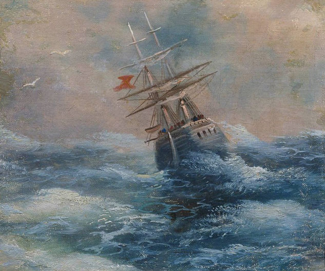 Ivan Konstantinovich Aivazovsky - A Sea with the spacecraft. Etude - Reproduction Óleo Lienzo Otros