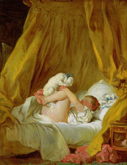 Jean Honore Fragonard - A Girl with a dog - Reproduction Oil Canvas Others