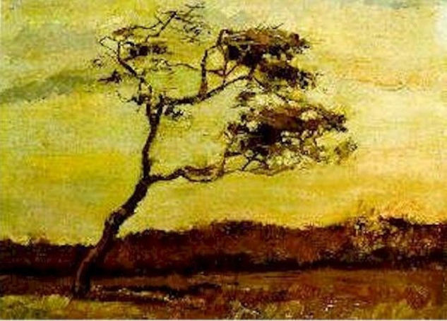 Vincent van Gogh - A A Wind-Beaten Tree - Reproduction Óleo Lienzo Otros