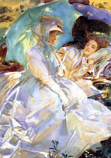 John Singer Sargent - A Simplon Pass- Reading 1911 - Reproduction Óleo Lienzo Otros