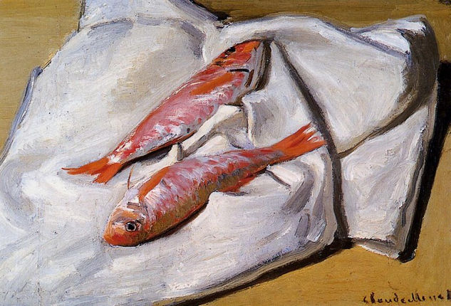 Claude Oscar Monet - A Red Mullets- 1869 - Reproduction Óleo Lienzo Otros