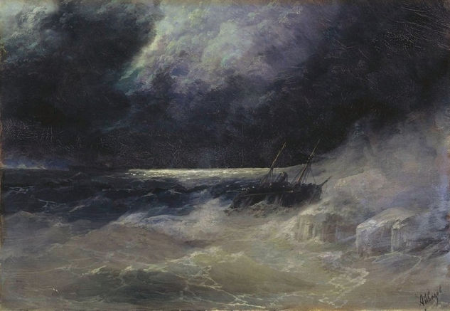 Ivan Konstantinovich Aivazovsky - A Storm 1899 41h59 - Reproduction Oil Canvas Others