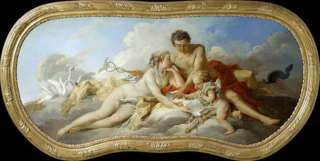 Francois Boucher - A Venus and Mercury Instructing Cupid - Reproduction Oil Canvas Others