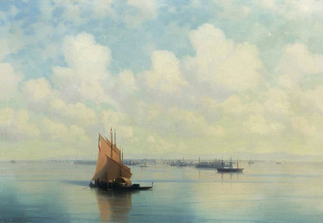 Ivan Konstantinovich Aivazovsky - A Seascape 1871 72h103 - Reproduction Oil Canvas Others