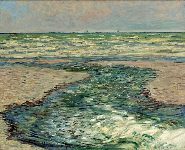 Claude Oscar Monet - A The Seacoast of Pourville- Low Tide- 1… - Reproduction Óleo Lienzo Otros