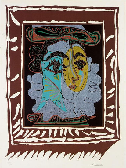 Pablo Picasso Period of creation 1962-1973 - A 1963 Femme au chapeau - Reproduction Oil Canvas Others