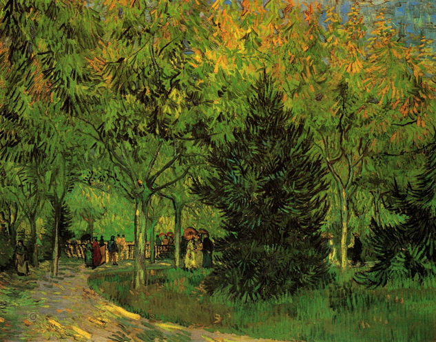 Vincent van Gogh - A A Lane in the Public Garden at Arles - Reproduction Oil Canvas Others