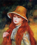 Pierre-Auguste Renoir - A Young Girl in a Straw Hat - 1884 - Reproduction