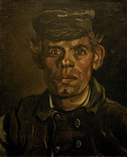 Vincent van Gogh - A Head of a Young Peasant in a Peaked Cap - Reproduction Oil Canvas Others