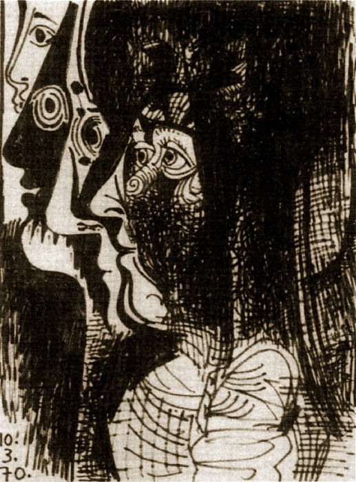 Pablo Picasso Period of creation 1962-1973 - A 1970 Profils - Reproduction