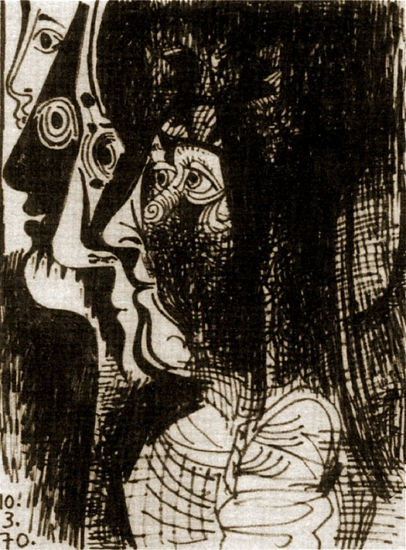 Pablo Picasso Period of creation 1962-1973 - A 1970 Profils - Reproduction Óleo Lienzo Otros