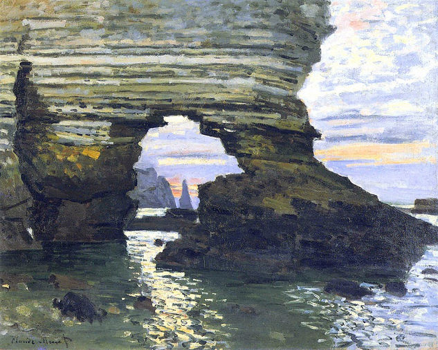 Claude Oscar Monet - A La Porte d`Amount Etretat- 1873 - Reproduction Óleo Lienzo Otros