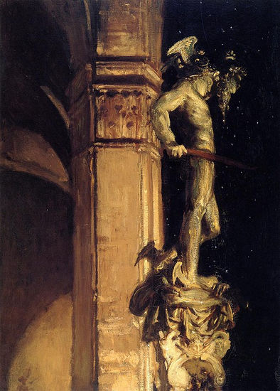 John Singer Sargent - A Statue of Perseus by Night 1902 - Reproduction Óleo Lienzo Otros