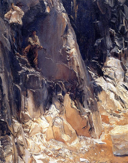 John Singer Sargent - A Marble Quarries at Carrara 1911-1913 - Reproduction Óleo Lienzo Otros