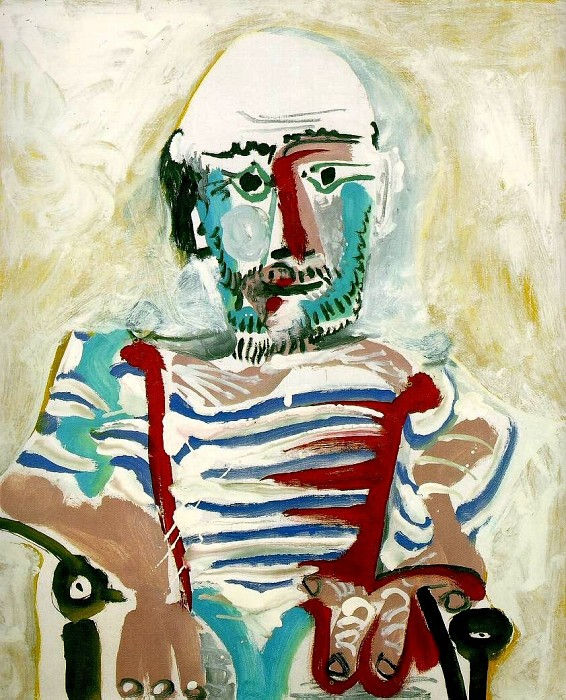 Pablo Picasso Period of creation 1962-1973 - A 1965 Homme assis - Reproduction