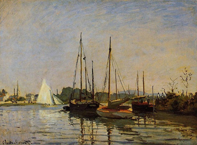 Claude Oscar Monet - A Pleasure Boats- 1872 - Reproduction Óleo Lienzo Otros