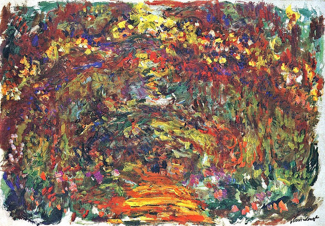 Claude Oscar Monet - A Path under the Rose Trellises- Giverny… - Reproduction Oil Canvas Others