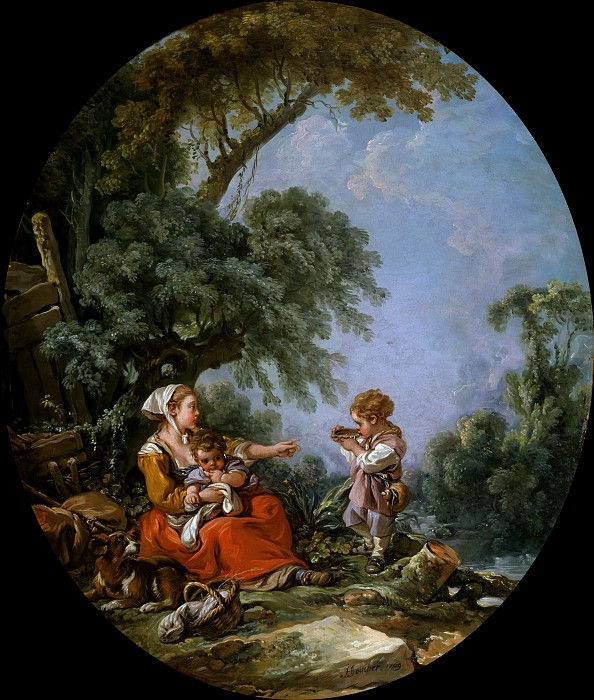 Francois Boucher - A Pastoral - Reproduction