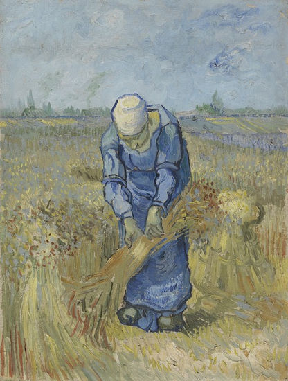 Vincent van Gogh - A Peasant Woman Binding Sheaves - Reproduction Oil Canvas Others